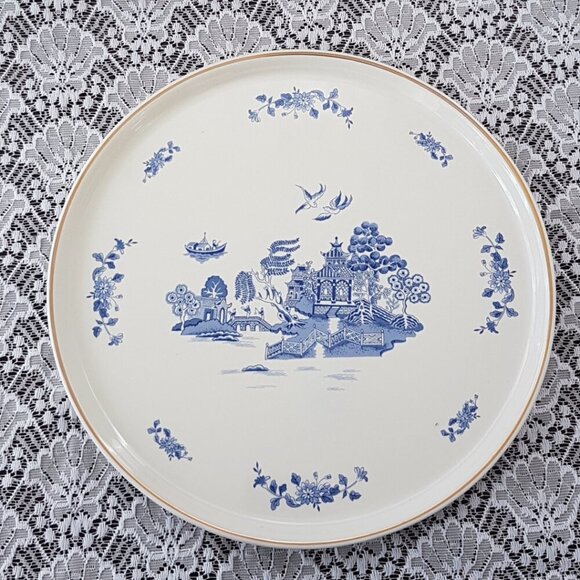 Blue Willow Blue & White 11 inch Ceramic Serving Tray by Robinson Design Group - Picture 4 of 11